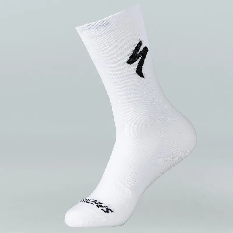 Balfes Bikes Specialized Soft Air Tall Logo Socks in White/Black | Free postage over £30, £10 off first order, price match & 0% finance.